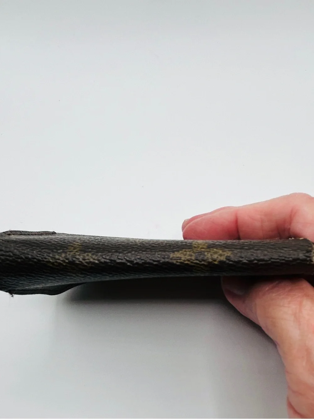 Louis Vuitton Monogram Key Pouch in Dark Brown with Gold Snap good condition